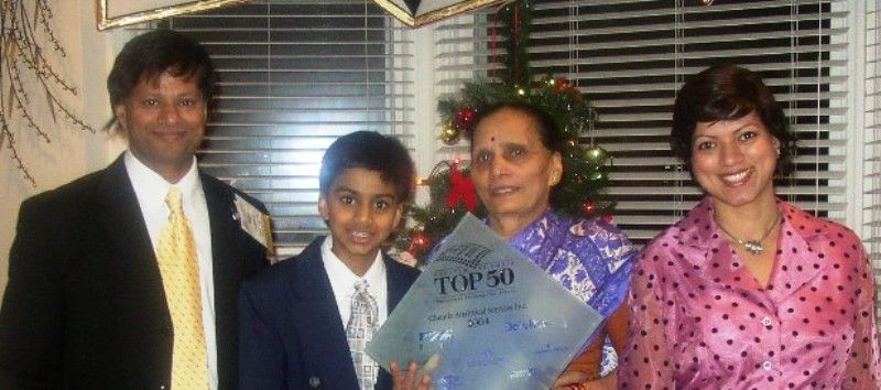 Shri Thanedar celebrating the achievement with his family