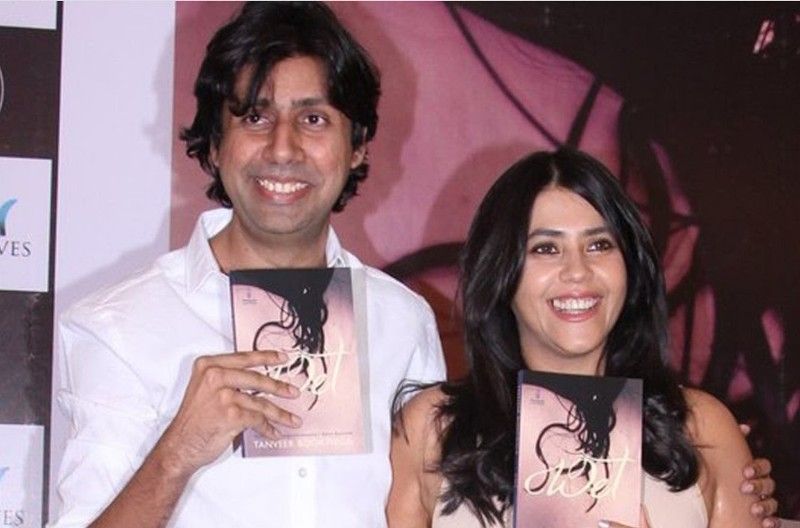 Tanveer Bookwala with Ekta Kapoor (right) during the launch of his book, Wet