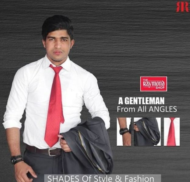Thara Bhai Joginder in the print advertisement for the brand 'Raymond'