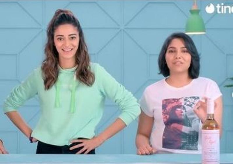 Vagmita Singh (right) in a commercial shoot for Tinder