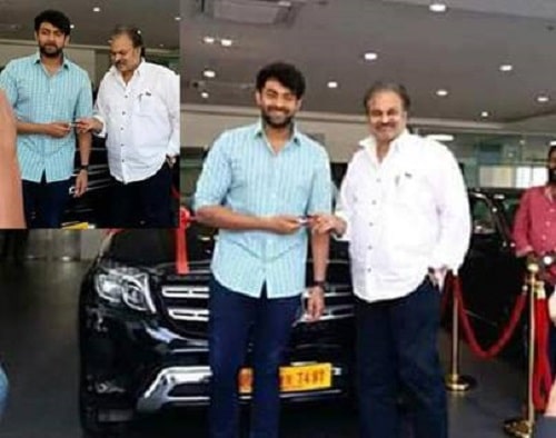Varun Tej with his Mercedes car