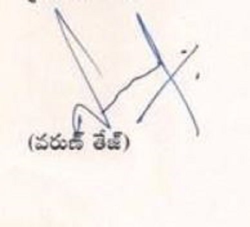 Varun Tej's signature