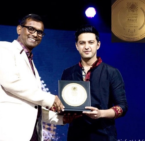 Vatsal Sheth with his Glorious Gujarat Award
