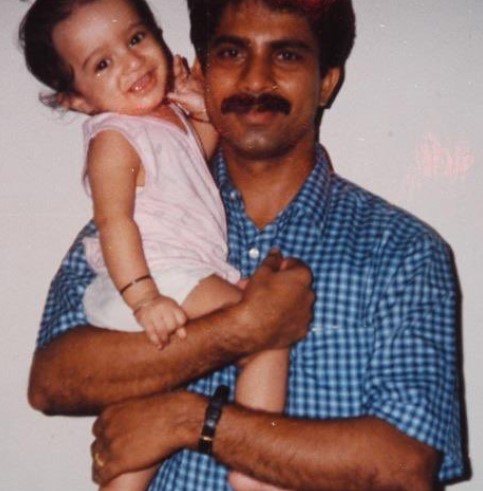 A Young Porinju Veliyath with his son