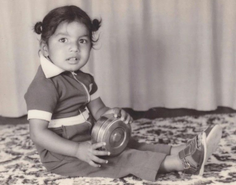 A childhood photograph of Om Swami