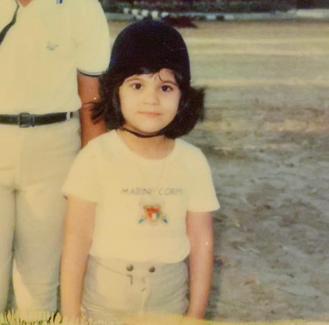 A childhood picture of Latifa bint Mohammed Al Maktoum while getting ready for horse riding