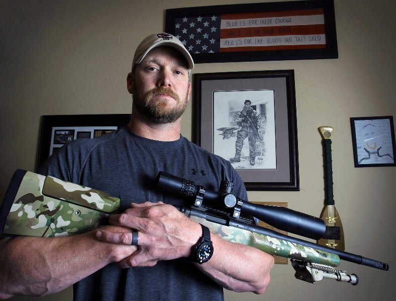 A photo of Chris Kyle taken with a sniper rifle