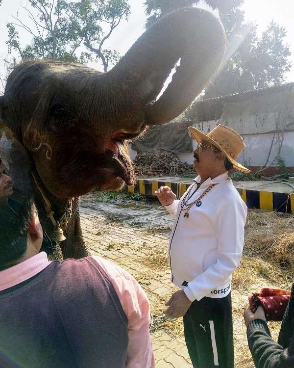 Anant Kumar Singh with his elephant