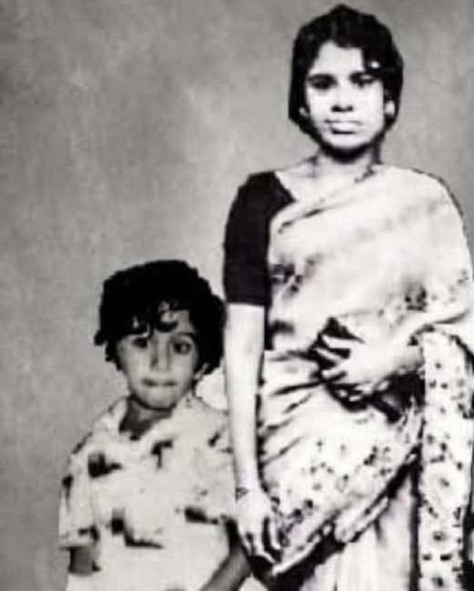 A young Vijay Antony with his mother who raised him by herself