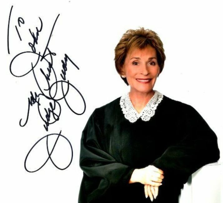 An autographed picture of Judge Judy