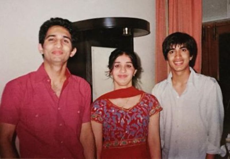 An old photograph of Keshav Sadhna with his siblings