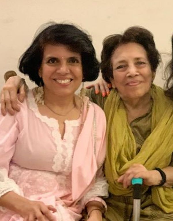 Anita Khosla with her mother