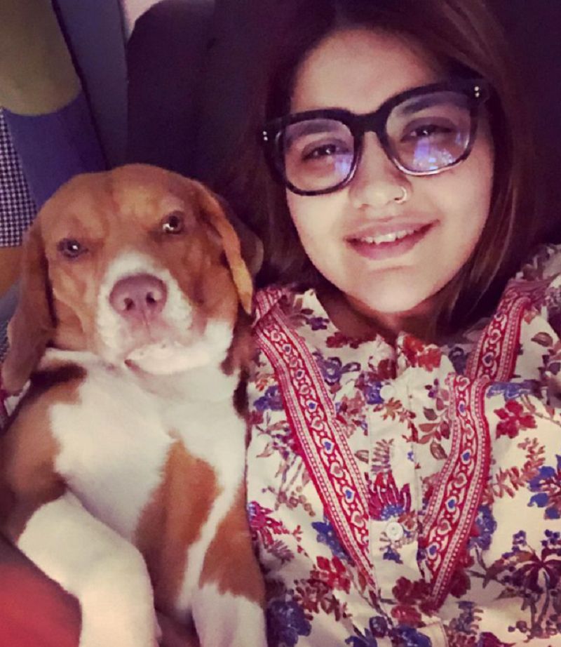 Anjali Anand with her pet dog