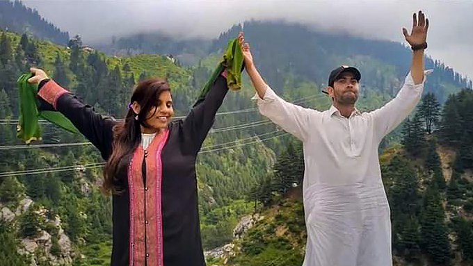 Anju with her Pakistani boyfriend, Nasrullah, during their Lawari Tunnel trip