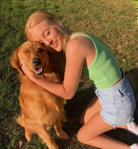 Annabelle Ham with her pet dog Redd