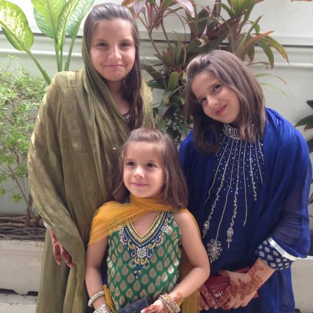 Aqsa Afridi (left) during her childhood