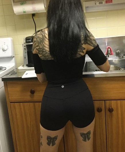 Bella Poarch back thigh tattoo