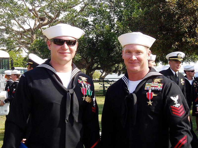 Chris Kyle (right) with a colleague from the US Navy