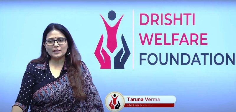 Dr Taruna Verma on the launch of the Drishti Welfare Foundation