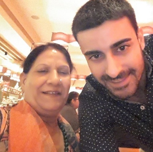 Gautam Rode with his mother
