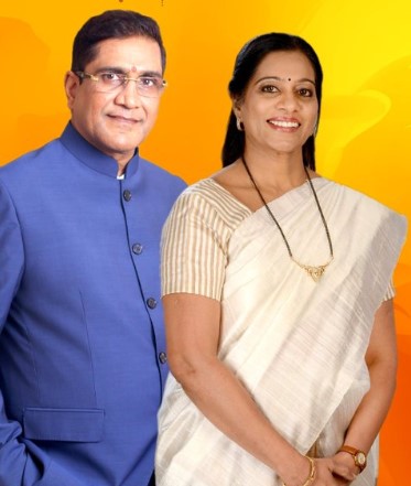 Geeta Bharat Jain with her husband