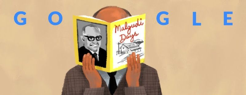 Google celebrated R. K. Narayan's 108th birthday with a doodle.