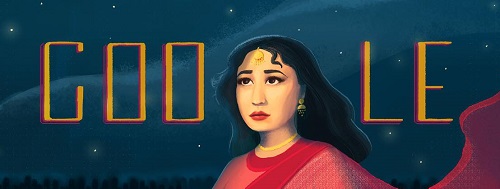 Google's doodle in memory of Meena Kumari