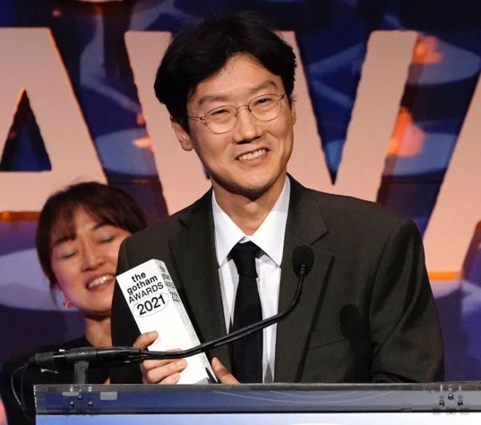 Hwang Dong-hyuk after receiving the Gotham Award