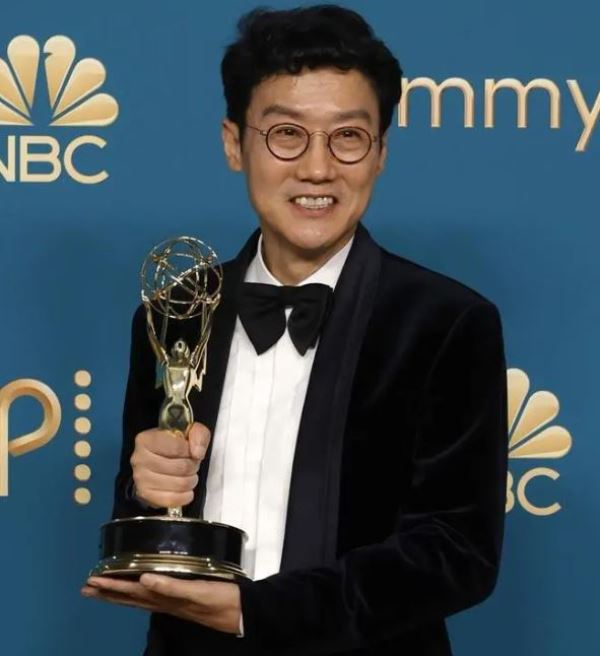 Hwang Dong-hyuk with Primetime Emmy Award