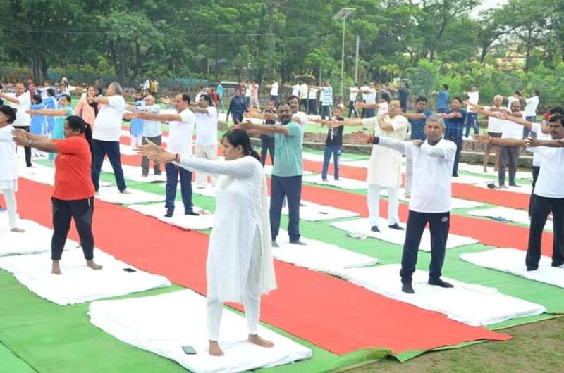 IAS Ranu Sahu doing yoga