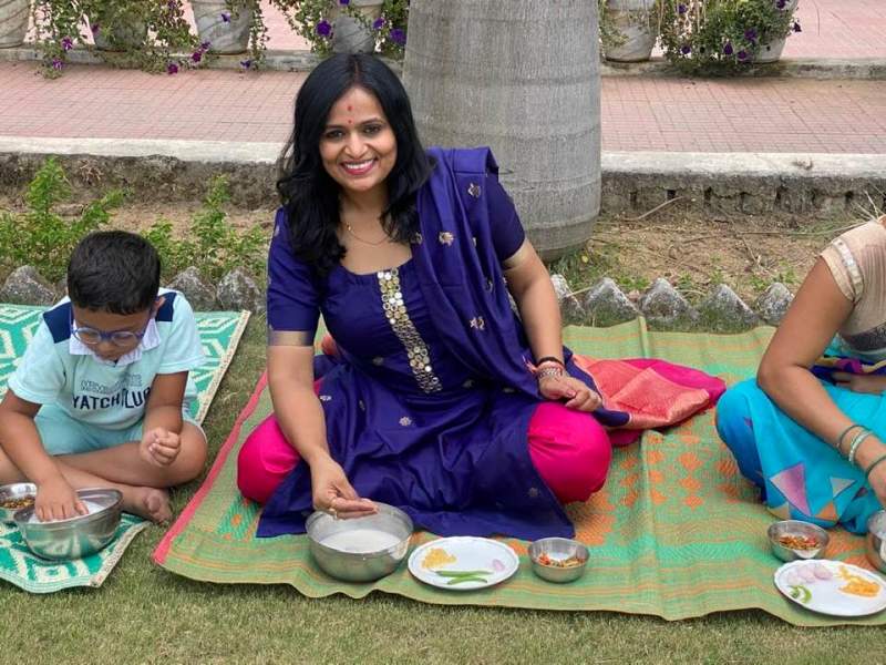 IAS Ranu Sahu during a Hindu festival