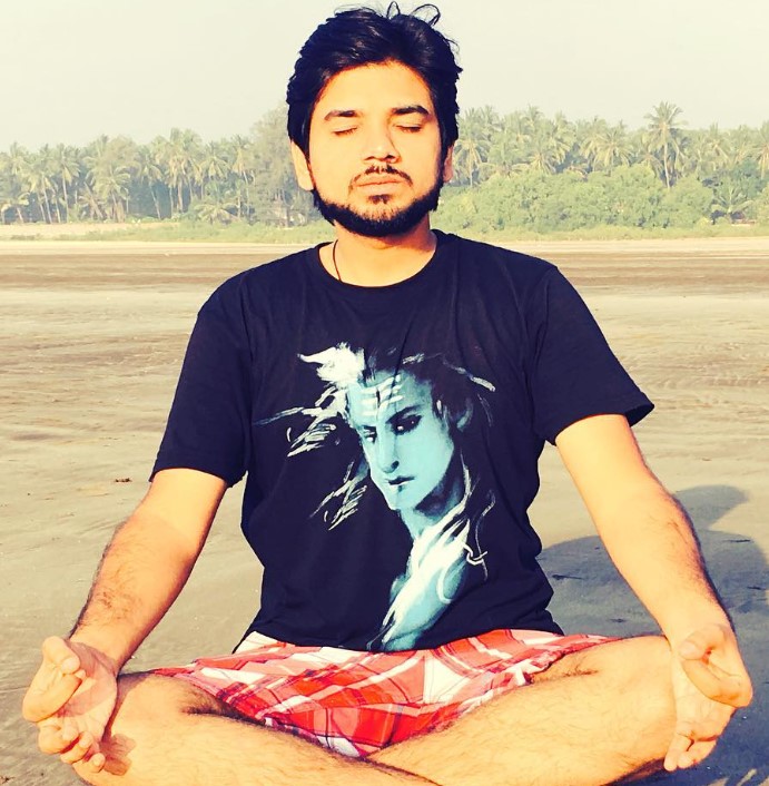 Ishan Mishra while meditating