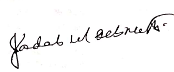Jadav Lal Nath's signature