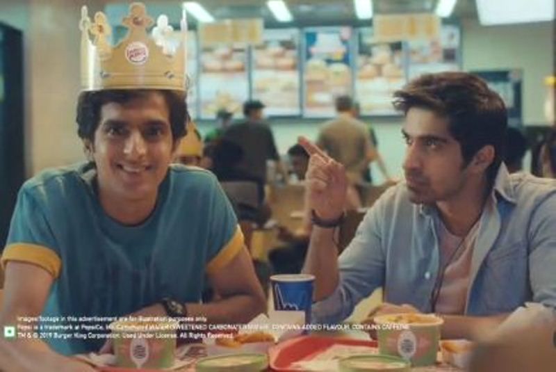 Keshav Sadhna (right) in the television commercial of BurgerKing