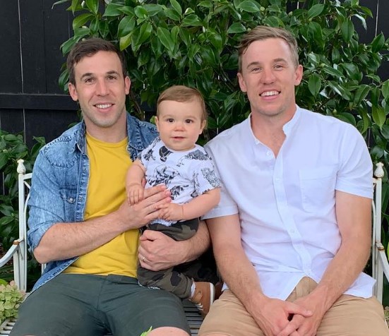 Logan van Beek with his brother and nephew