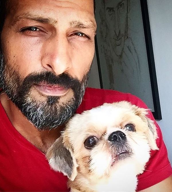Mahesh Balraj with a pet dog