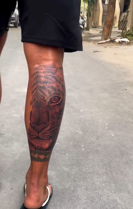 Maninder Singh's tiger tattoo
