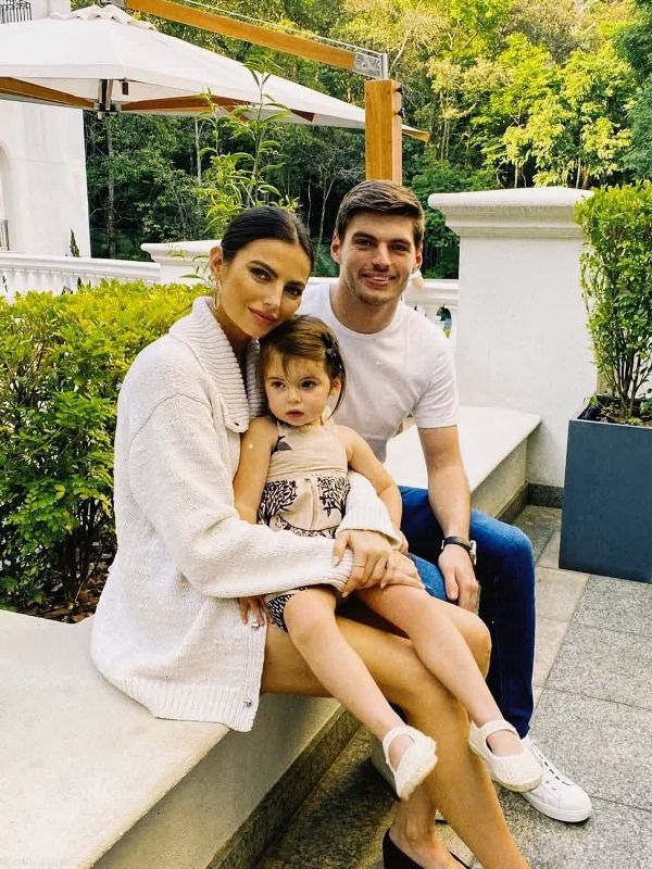 Kelly Piquet with Max Verstappen and her daughter, Penelope
