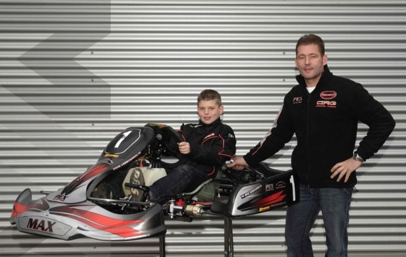 Max Verstappen with his father during his karting days