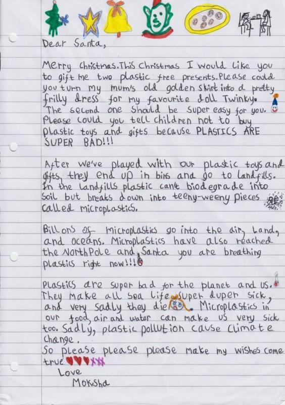 Moksha Roy's letter to Santa Claus