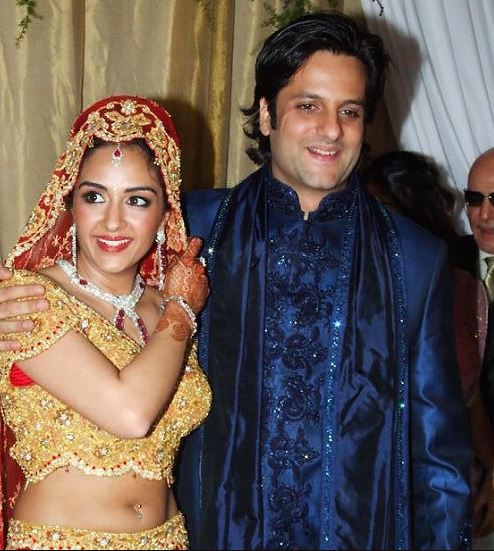 Natasha Madhvani and Fardeen Khan (left) during their marriage