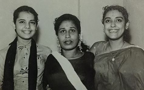 Natasha Madhvani's mother, Mumtaz (left) and maternal aunt, Malka (right)