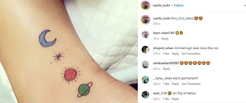 Nazifa Tushi's tattoo