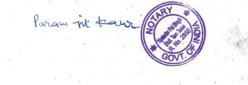 Paramjit Kaur Khalra's signature