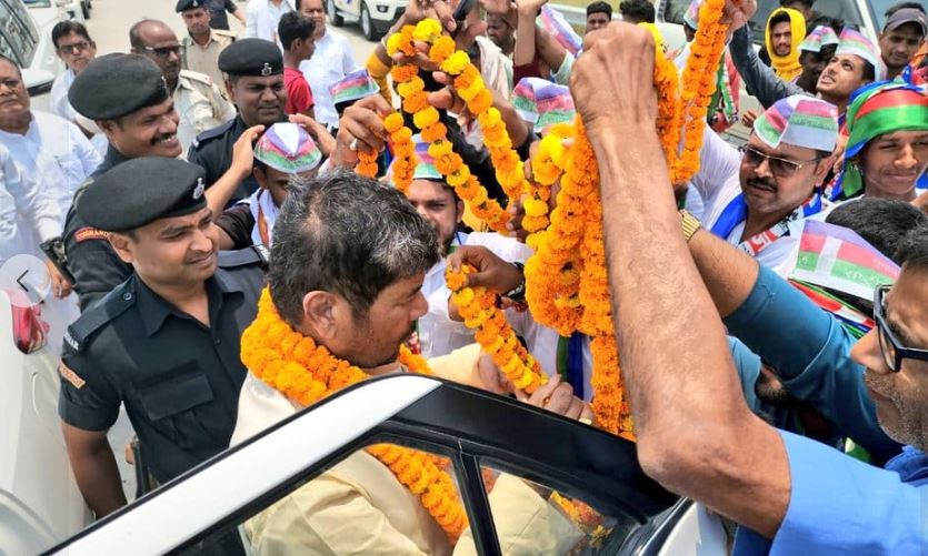 Pashupati Kumar Paras after winning the Lok Sabha elections