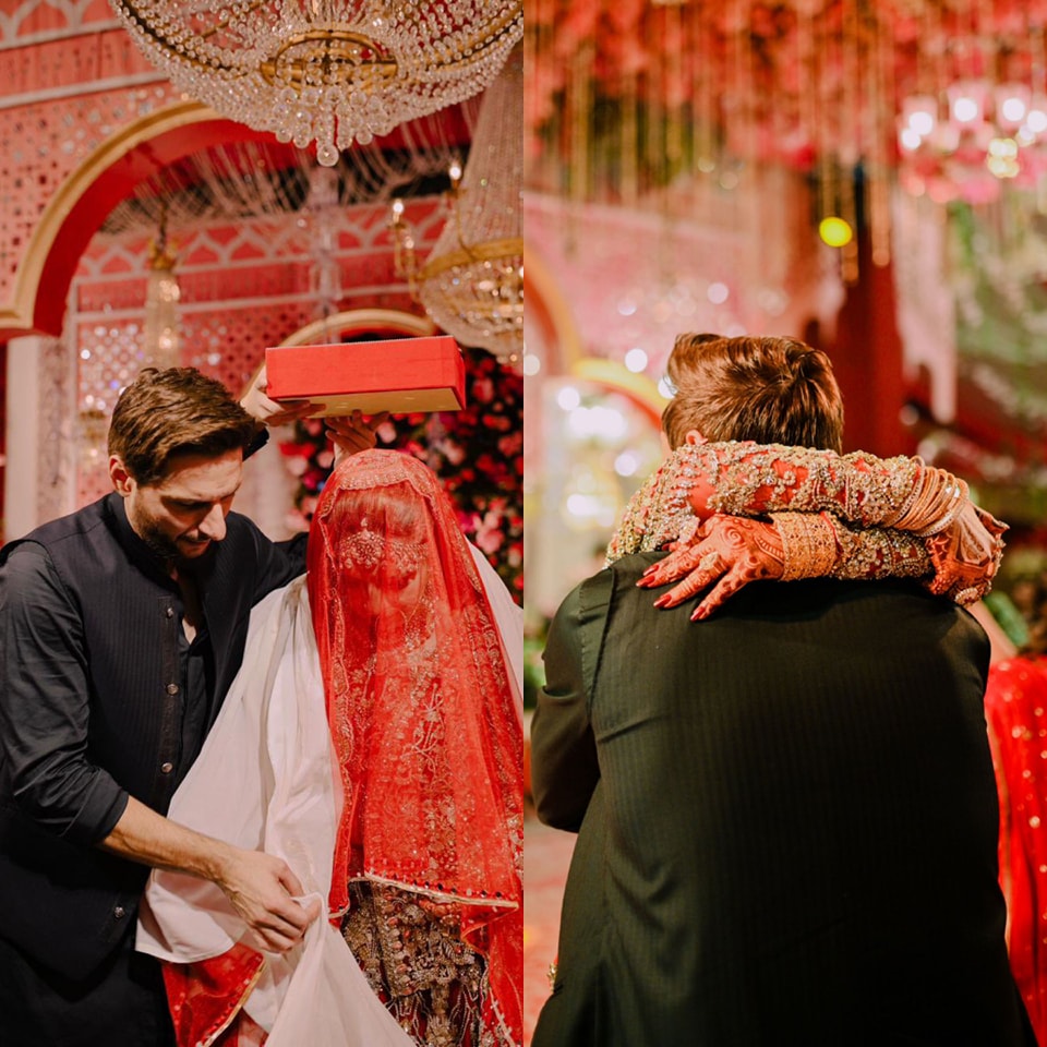 Photos of Aqsa Afridi with Shahid Afridi during her rukhsati