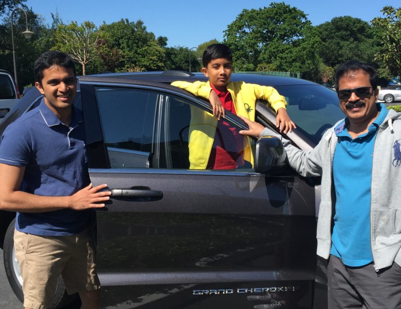 Porinju Veliyath with his sons and car