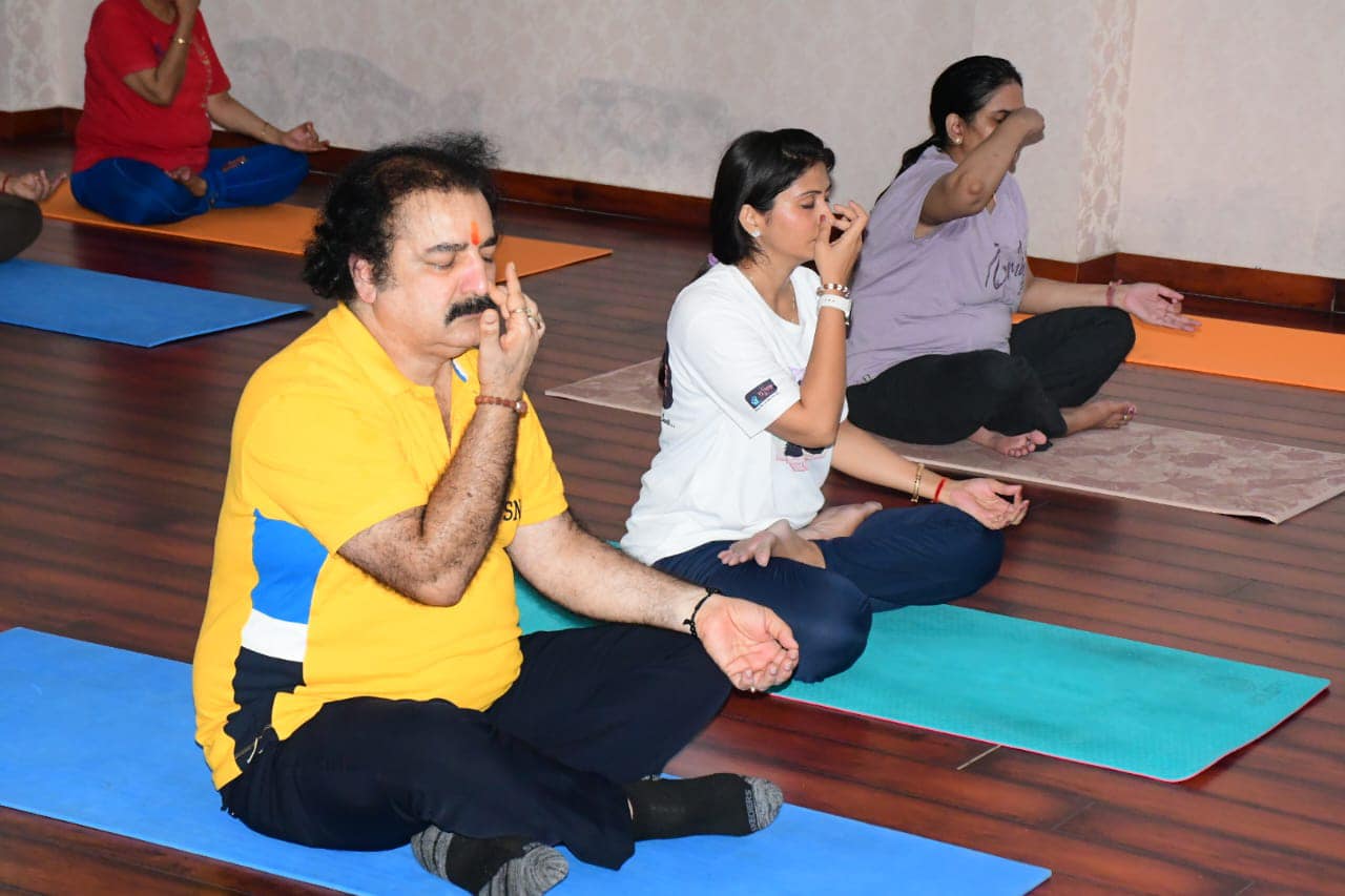 Pratap Singh Khachariyawas doing Yoga