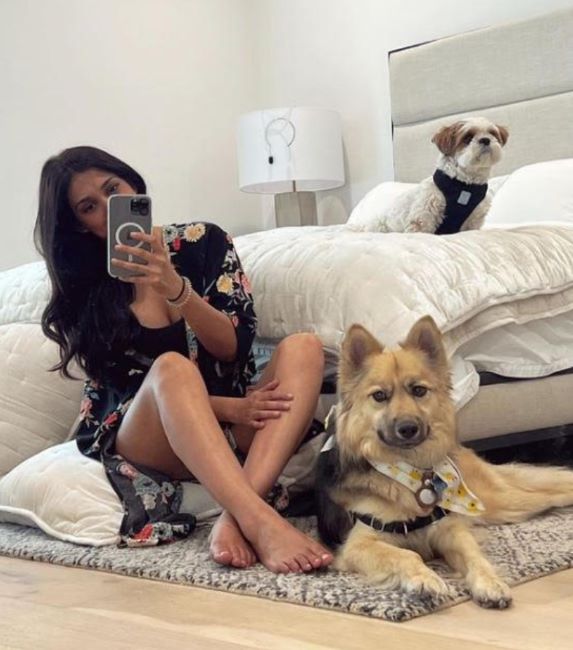 Preeti Desai with her pet dogs
