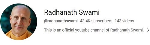Radhanath Swami's YouTube channel